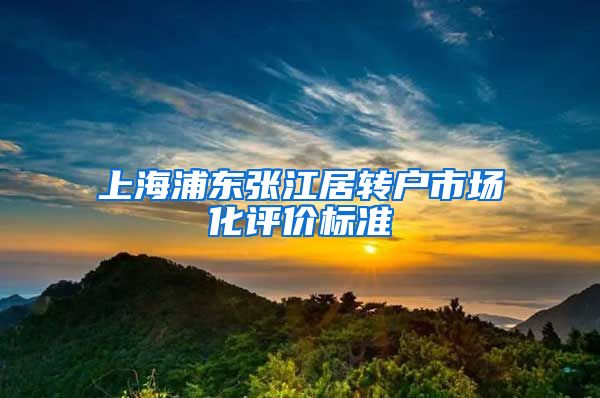 上海浦东张江居转户市场化评价标准