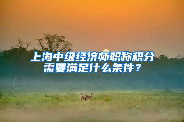 上海中级经济师职称积分需要满足什么条件？