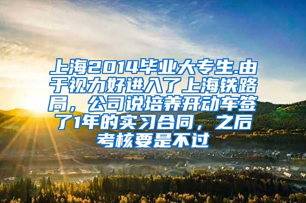 上海2014毕业大专生.由于视力好进入了上海铁路局，公司说培养开动车签了1年的实习合同，之后考核要是不过