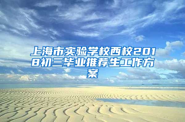 上海市实验学校西校2018初三毕业推荐生工作方案