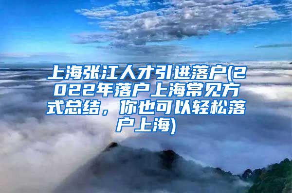 上海张江人才引进落户(2022年落户上海常见方式总结，你也可以轻松落户上海)