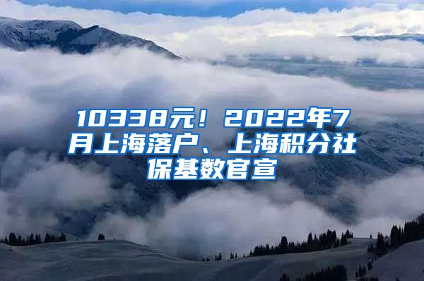 10338元！2022年7月上海落户、上海积分社保基数官宣