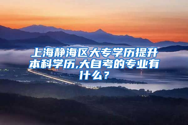 上海静海区大专学历提升本科学历,大自考的专业有什么？