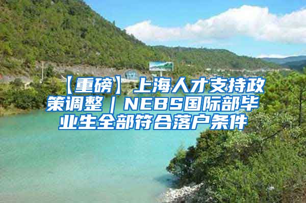 【重磅】上海人才支持政策调整｜NEBS国际部毕业生全部符合落户条件