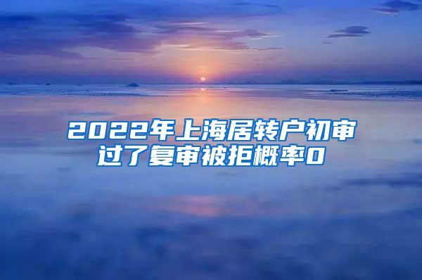 2022年上海居转户初审过了复审被拒概率0