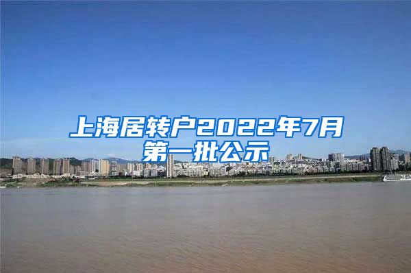上海居转户2022年7月第一批公示