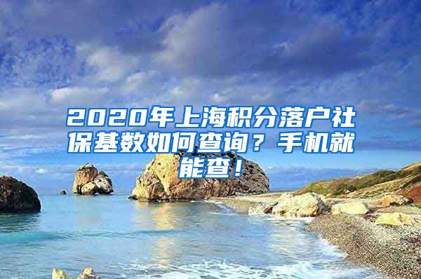 2020年上海积分落户社保基数如何查询？手机就能查！