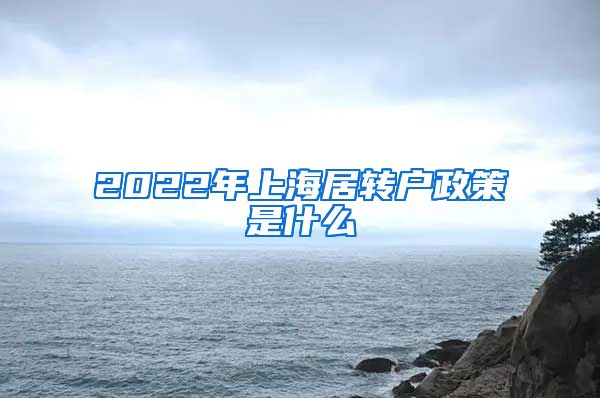 2022年上海居转户政策是什么