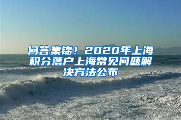 问答集锦！2020年上海积分落户上海常见问题解决方法公布