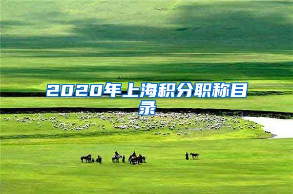 2020年上海积分职称目录