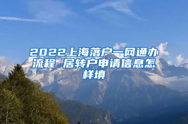 2022上海落户一网通办流程 居转户申请信息怎样填