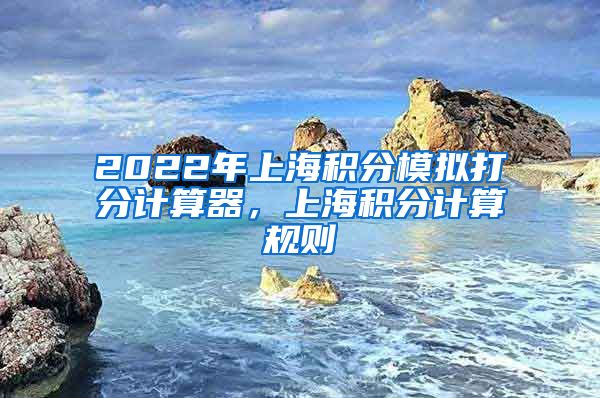 2022年上海积分模拟打分计算器，上海积分计算规则