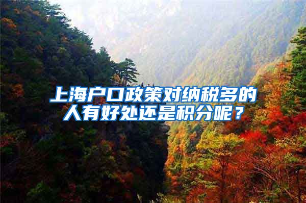 上海户口政策对纳税多的人有好处还是积分呢？