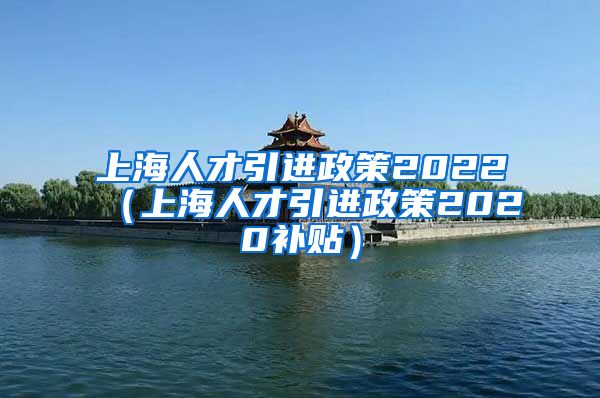 上海人才引进政策2022（上海人才引进政策2020补贴）