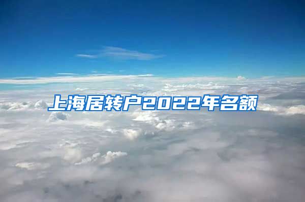 上海居转户2022年名额
