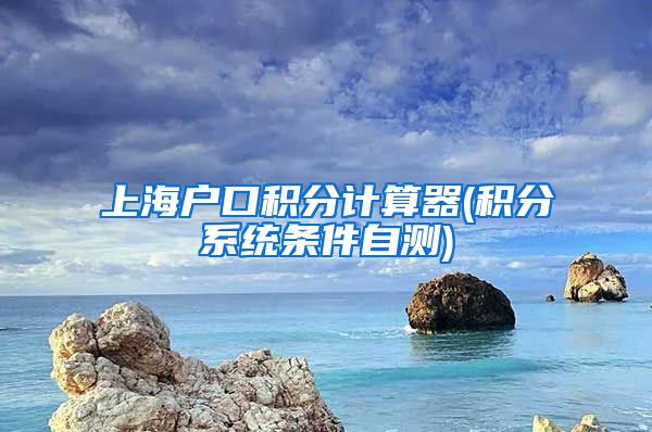 上海户口积分计算器(积分系统条件自测)