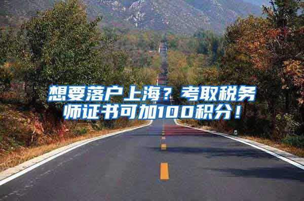 想要落户上海？考取税务师证书可加100积分！