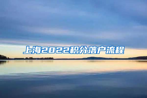 上海2022积分落户流程