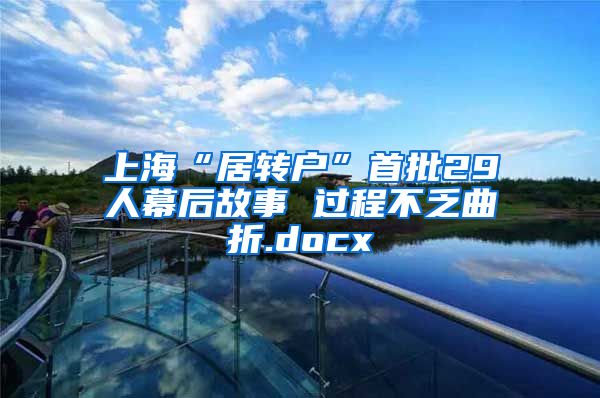 上海“居转户”首批29人幕后故事 过程不乏曲折.docx