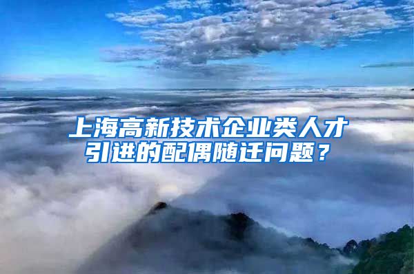 上海高新技术企业类人才引进的配偶随迁问题？