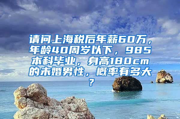 请问上海税后年薪60万，年龄40周岁以下，985本科毕业，身高180cm的未婚男性，概率有多大？