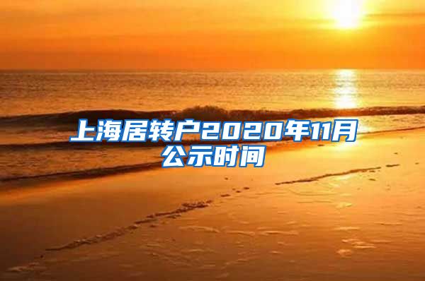 上海居转户2020年11月公示时间