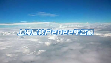 上海居转户2022年名额