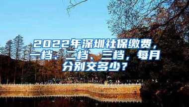 2022年深圳社保缴费，一档、二档、三档，每月分别交多少？