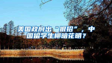 美国政府出“狠招”，中国留学生柳暗花明？