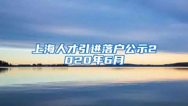 上海人才引进落户公示2020年6月