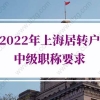 2022年上海居转户中级职称目录官网（更新版）