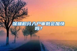 深圳积分入户审批会加快吗？