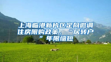 上海临港新片区定向微调住房限购政策，“居转户”年限缩短